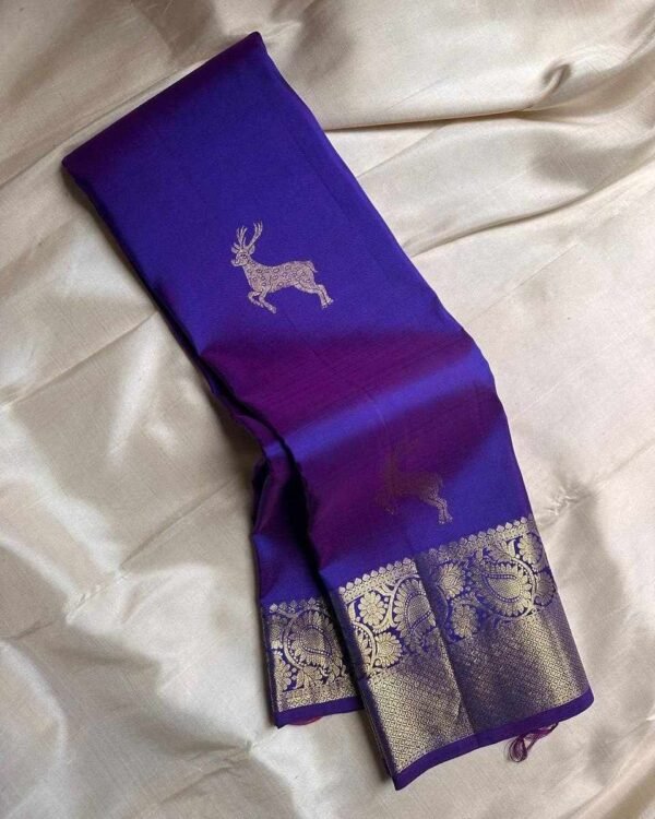 KPR 239 BLUE SOFT LICHI SILK SAREE