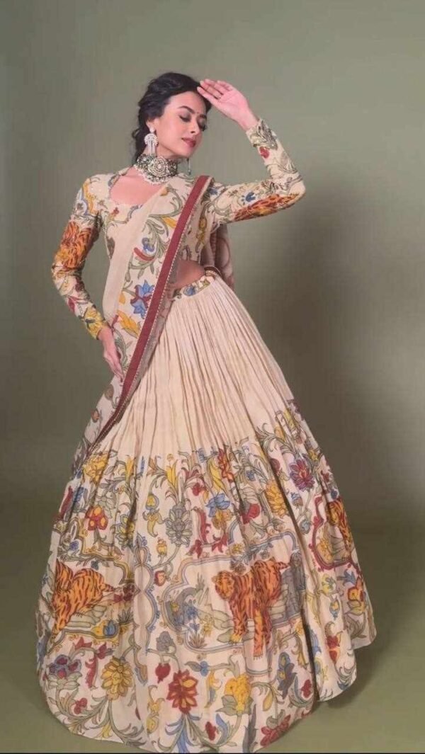 Pc 428 Kalamkari Print Lehenga