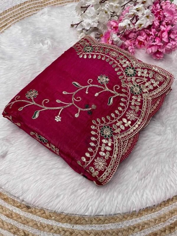 RC Gota Foil Red Beautiful Designer Saree