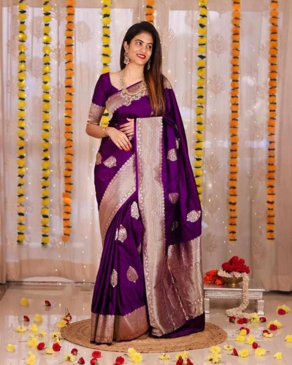 MF 1860 WINE SOFT LICHI SILK CLOTH SAREE