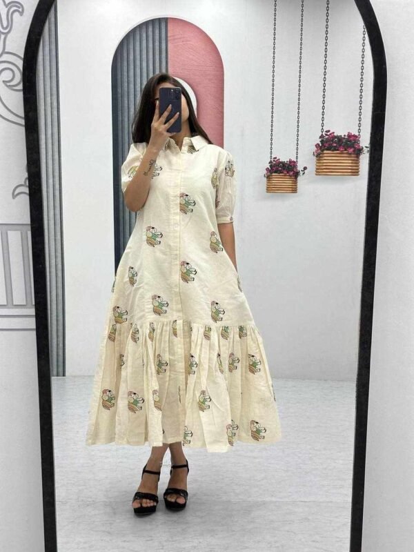 Pc 509 Pure Party Wear Cotton Dress