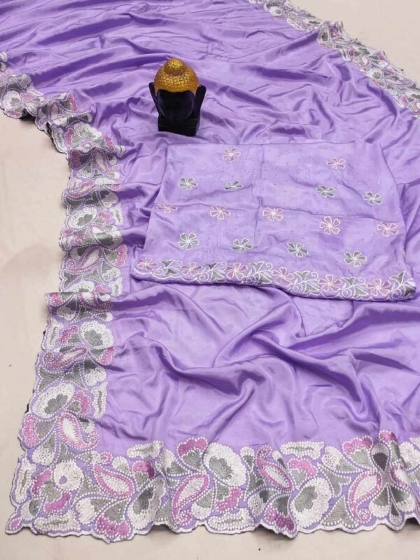 RC Party Wear Pure D Natural Soft Satin saree