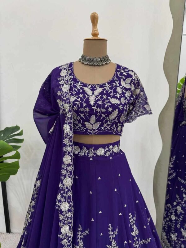 QRC 333 Foux Georgette Lehenga