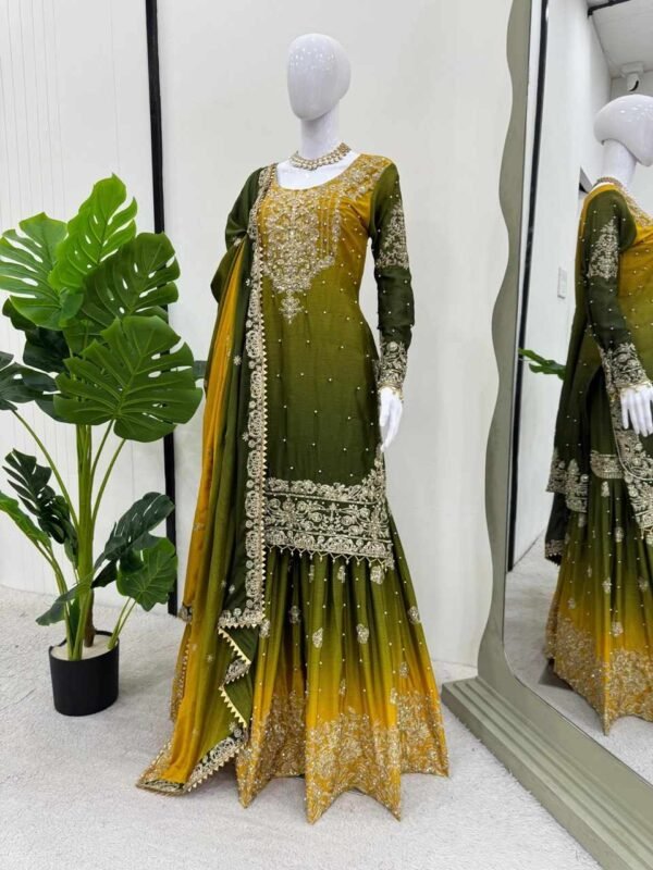 KD 1498 Havy Chinon Mustard Designer Suit