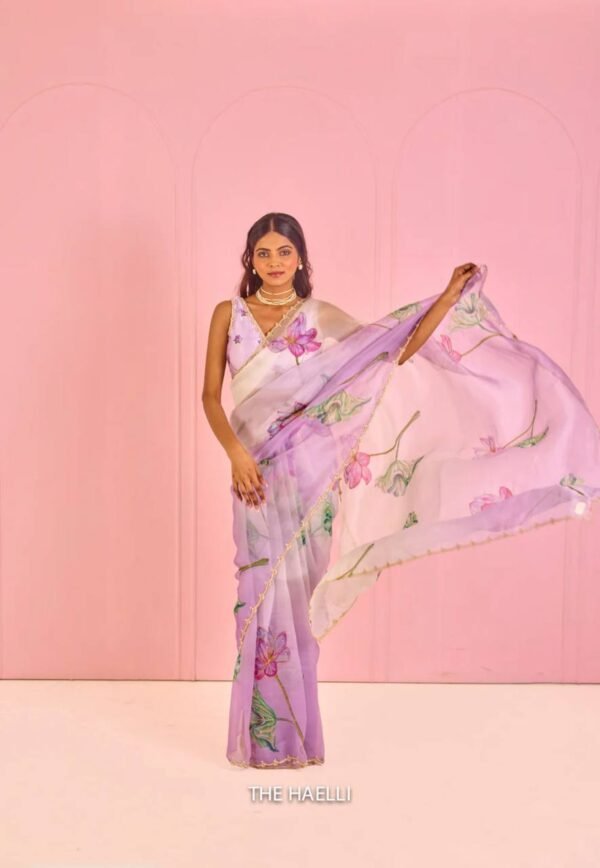 NC 5386 Soft Organza Beautiful floral print Saree