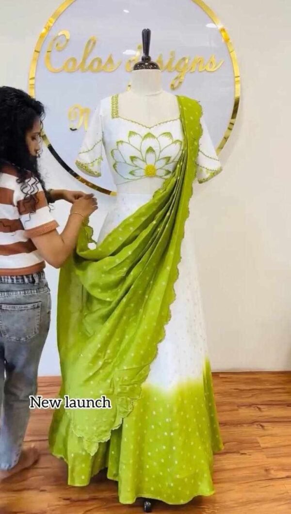 PC 500 Real Hand Work With Digital Print Lehenga