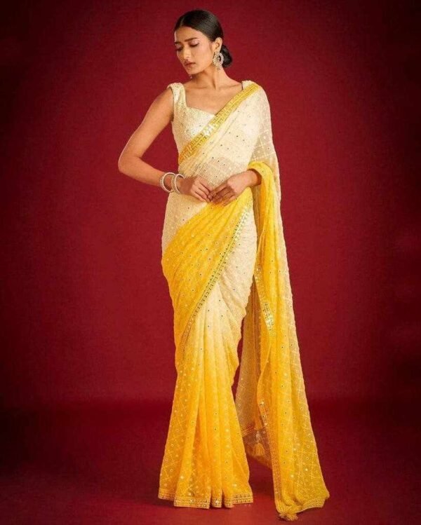 KPW 308 Heavy Fox Georgette With Pedding Partywear Saree